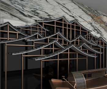 New Chinese Style TV Wall-ID:111805923