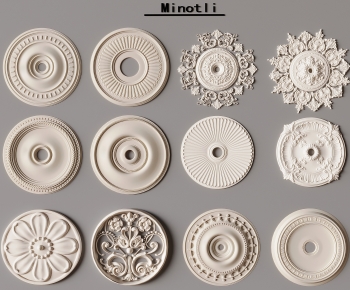 European Style Plaster Carved Top Plate-ID:834985971