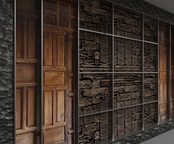 New Chinese Style TV Wall-ID:397329097