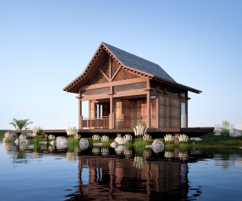 New Chinese Style Building Appearance-ID:424743896