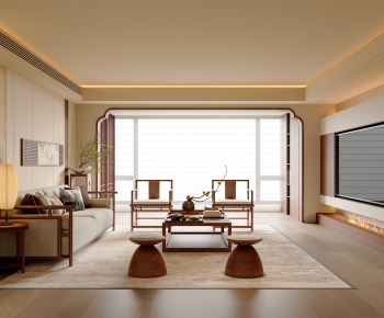 New Chinese Style A Living Room-ID:106370491