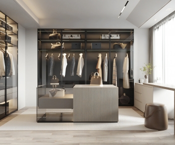 Modern Clothes Storage Area-ID:395040998