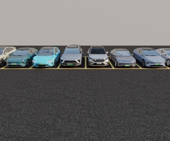 Modern Outdoor Parking Lot-ID:843664883