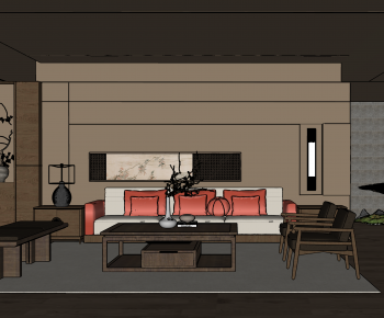 New Chinese Style A Living Room-ID:804040911