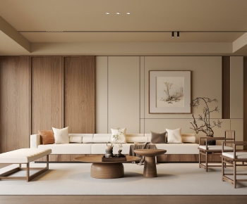 New Chinese Style A Living Room-ID:199767119