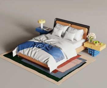 Modern Double Bed-ID:282280928
