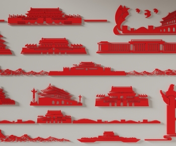现代红色文化党建墙饰组合-ID:610349895