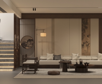 New Chinese Style A Living Room-ID:557842022