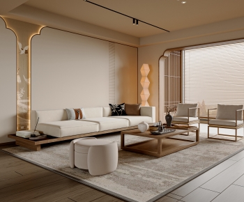 New Chinese Style A Living Room-ID:953883898