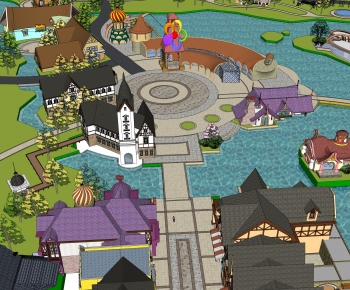 Southeast Asian Style Architectural Bird's-eye View Planning-ID:518085003