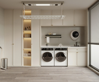 Modern Balcony Laundry Room-ID:648539163