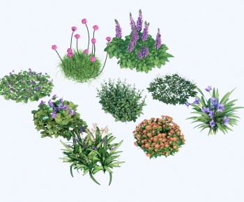 Modern Flowers And Grass-ID:132378106