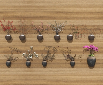 新中式陶罐花瓶干枝组合-ID:724297059