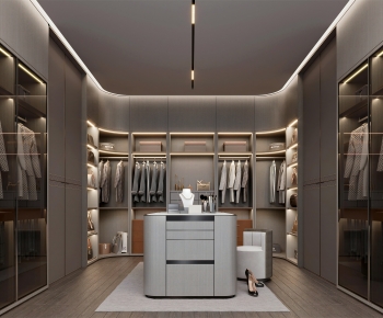 Modern Clothes Storage Area-ID:385077952