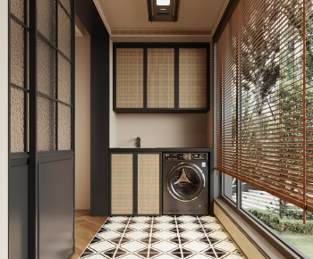 Modern Balcony Laundry Room-ID:112960385