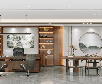 New Chinese Style Manager's Office-ID:144175053