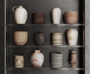 Wabi-sabi Style Clay Pot-ID:754832982