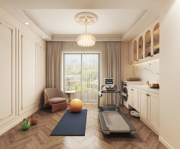 French Style Home Fitness Room-ID:551379928