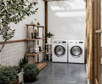 Modern Balcony Laundry Room-ID:595652108