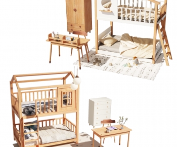 Nordic Style Bunk Bed-ID:755748992