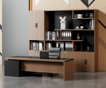 Modern Office Desk And Chair-ID:107822905