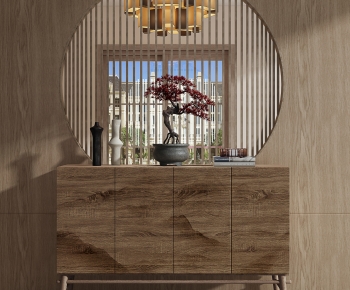 New Chinese Style Entrance Cabinet-ID:388117078