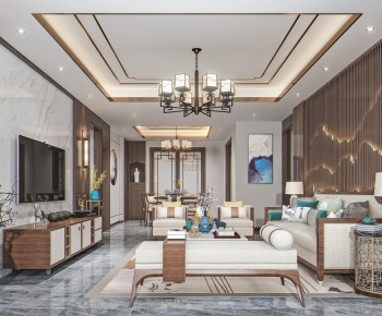 New Chinese Style A Living Room-ID:767500415