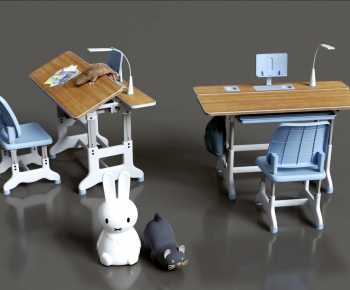 Modern Computer Desk And Chair-ID:809405091