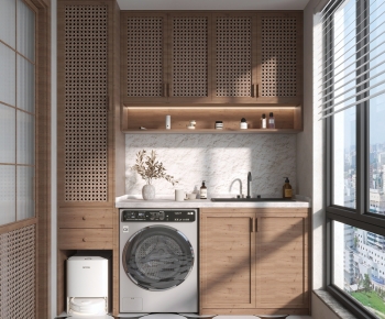 Modern Balcony Laundry Room-ID:975137951