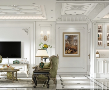 French Style A Living Room-ID:884162907