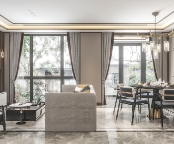 New Chinese Style A Living Room-ID:139699947