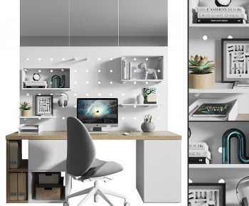 Modern Computer Desk And Chair-ID:636234051