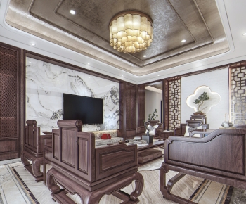 New Chinese Style A Living Room-ID:367990028