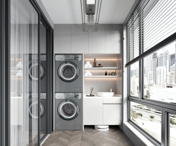 Modern Balcony Laundry Room-ID:453298092