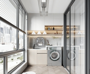 Modern Balcony Laundry Room-ID:201664923