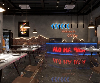 Industrial Style Barbecue Restaurant-ID:183207046