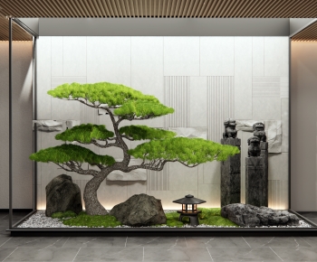 新中式室内植物景观小品-ID:412002092