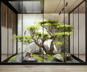 新中式室内景观植物小品-ID:253753908