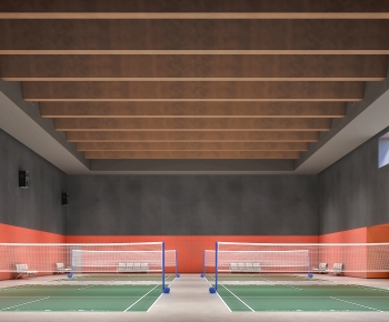 Modern Indoor Badminton Court-ID:872432956