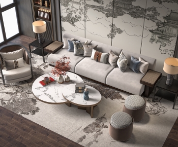New Chinese Style Sofa Combination-ID:859395981