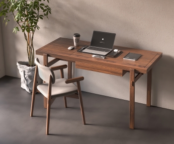Modern Computer Desk And Chair-ID:128800965