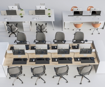 Modern Office Desk And Chair-ID:877440934
