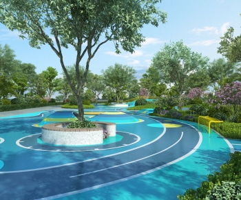 Modern Park Landscape-ID:666239028