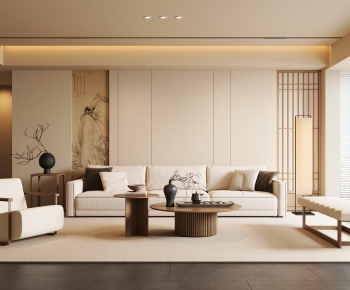 New Chinese Style A Living Room-ID:727015023