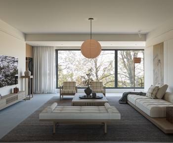 New Chinese Style A Living Room-ID:662355905