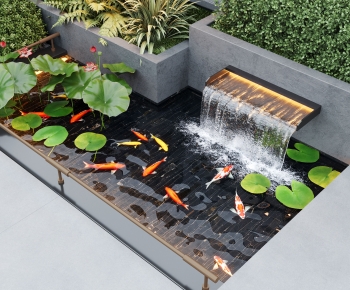 现代鱼池水钵小品-ID:229198983