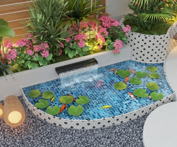 现代鱼池水钵景观小品-ID:311336049