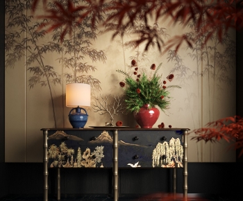 New Chinese Style Entrance Cabinet-ID:454881917