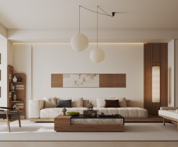 New Chinese Style A Living Room-ID:724447012
