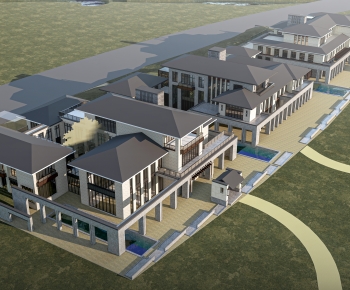 New Chinese Style Architectural Bird's-eye View Planning-ID:305349117